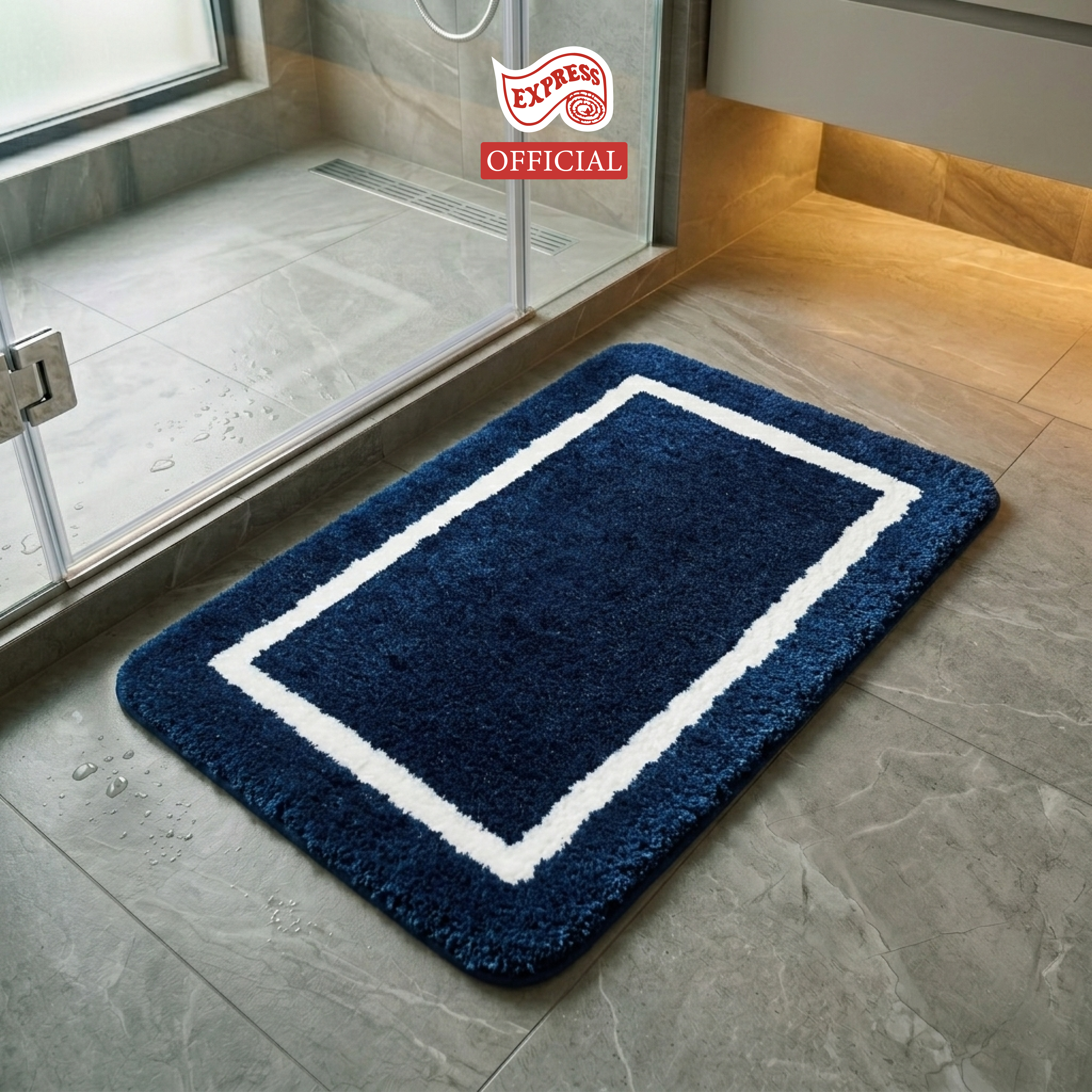 พรมเช็ดเท้าหน้าประตู EXPRESS CARPET รุ่น EM2-2 ขนาด45X70 ซม. หนา 20 มม. สีน้ำเงิน _4